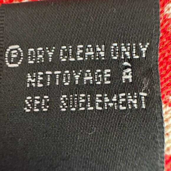 August Silk Knit Button Down Lightweight Red Cream Casual Luxury Cardigan  SZ L - Picture 14 of 15